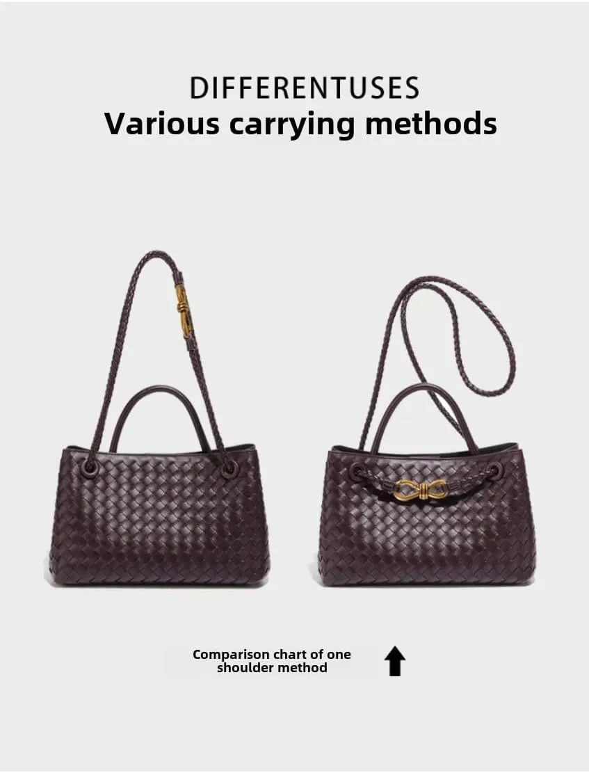 Elegant Woven Tote Bag - Versatile and Fashionable Women's Handbag