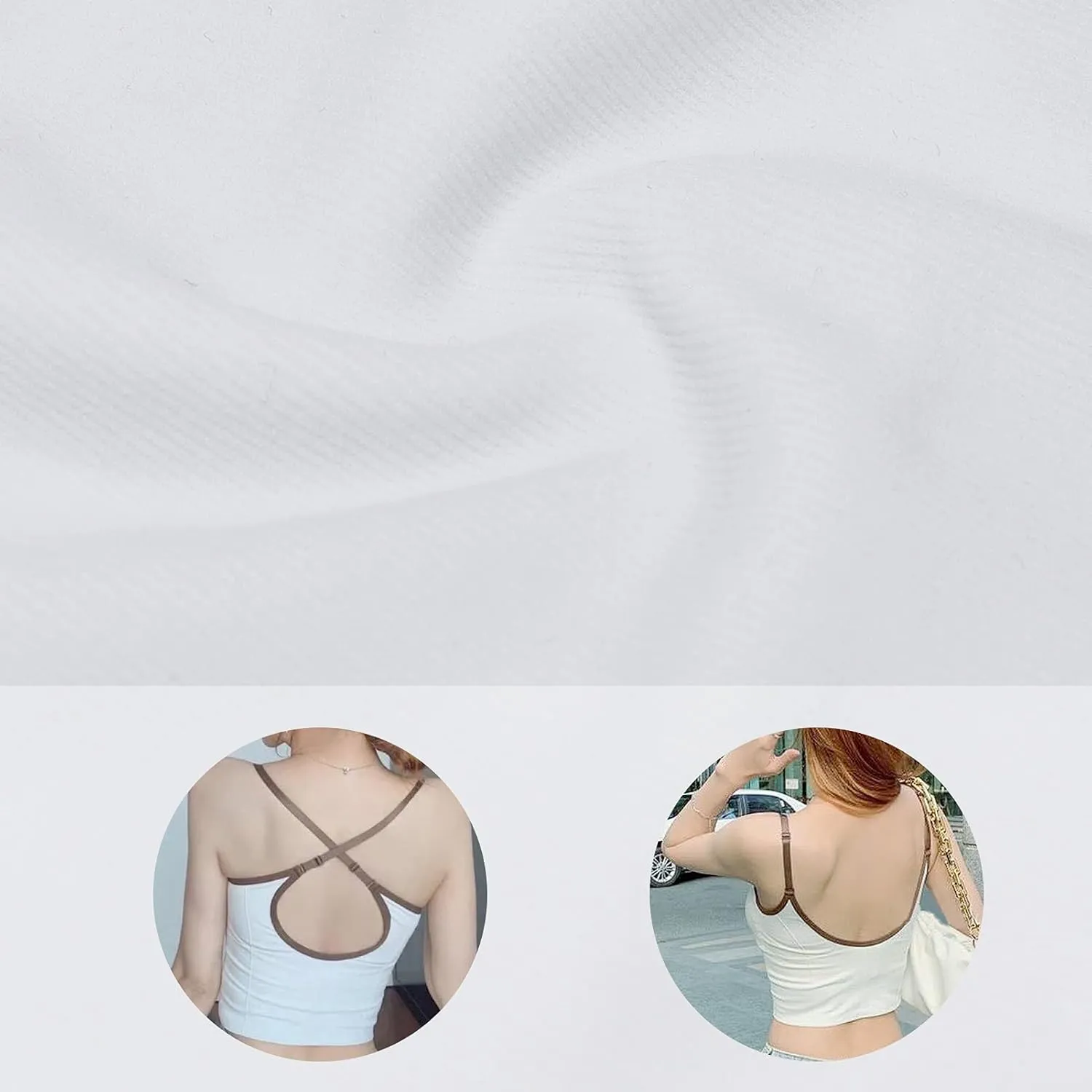 Eleplus 4 Pieces Comfy Cami Bra for Women Crop Top Yoga Bralette Longline Padded Lounge Bra Pack of 4