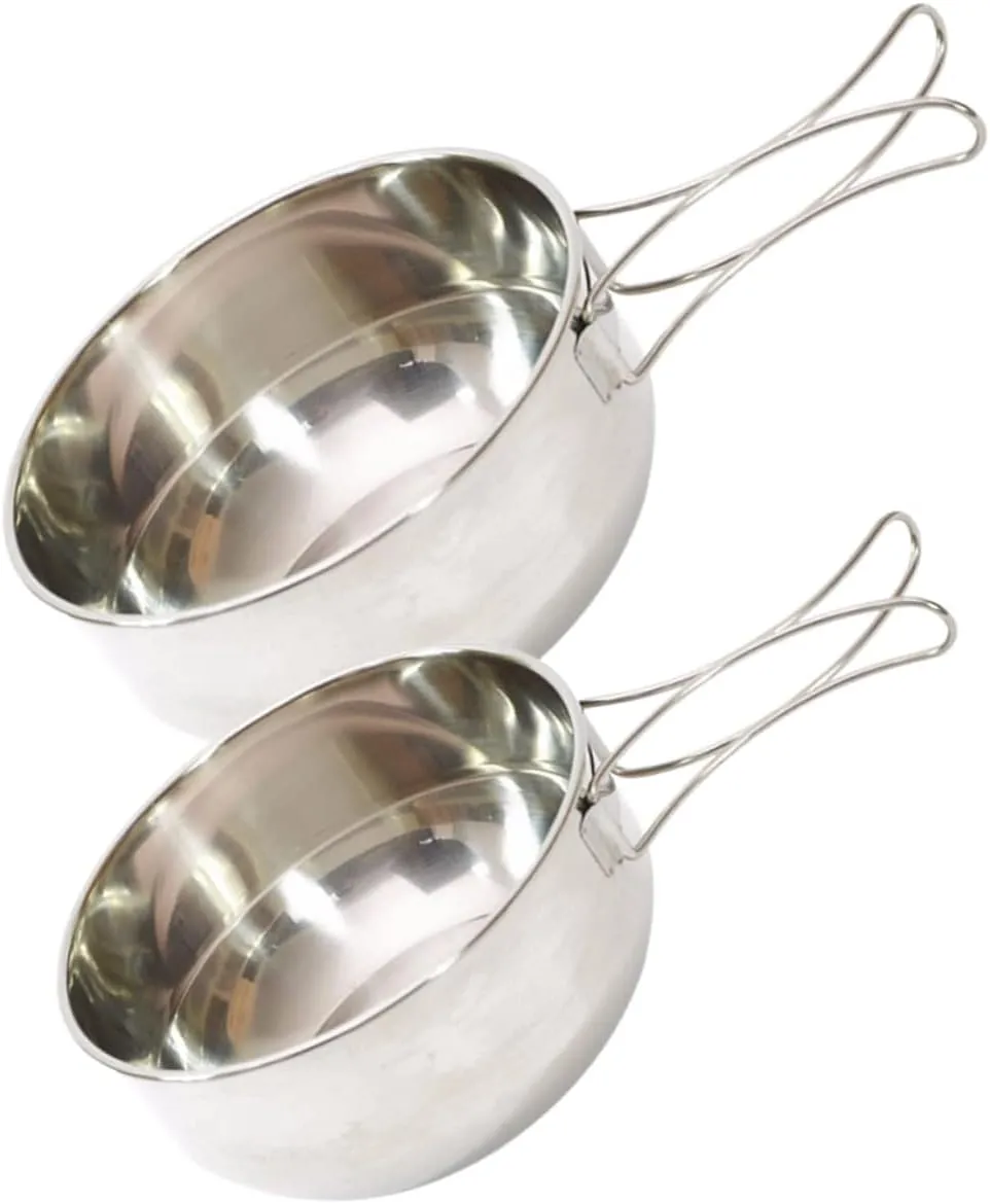Elevate Your Outdoor Experience 3-piece Stainless Steel Camping Bowl Set Foldable Easy-clean for Hiking