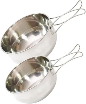 Elevate Your Outdoor Experience 3-piece Stainless Steel Camping Bowl Set Foldable Easy-clean for Hiking