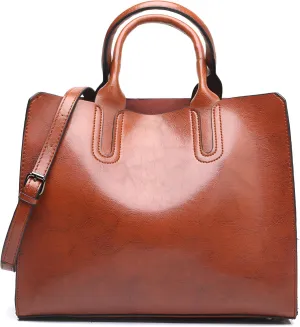 Ellniges]【Fashion Tote Bag Women Retro Large Capacity PU Shoulder Handbag, Stylish Crossbody Purse for Daily Essentials, Work & Travel, Spacious Designer Bag with Vintage Charm