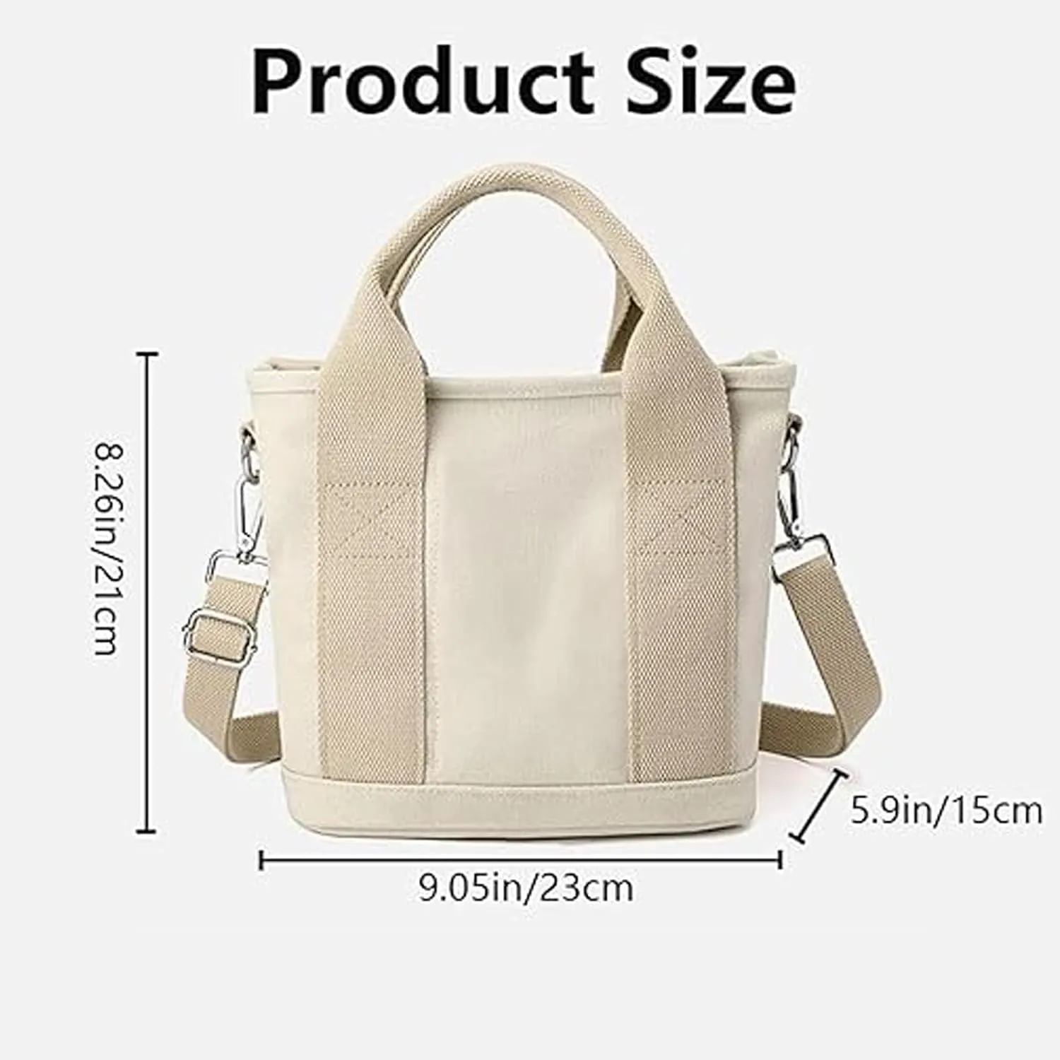 Elmyse Canvas Bag, Elmyse Large Capacity Multi-pocket Handbag Handmade, Elmyse Canvas Tote Bag Women