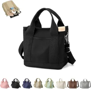 Elmyse Canvas Bag, Elmyse Large Capacity Multi-pocket Handbag Handmade, Elmyse Canvas Tote Bag Women