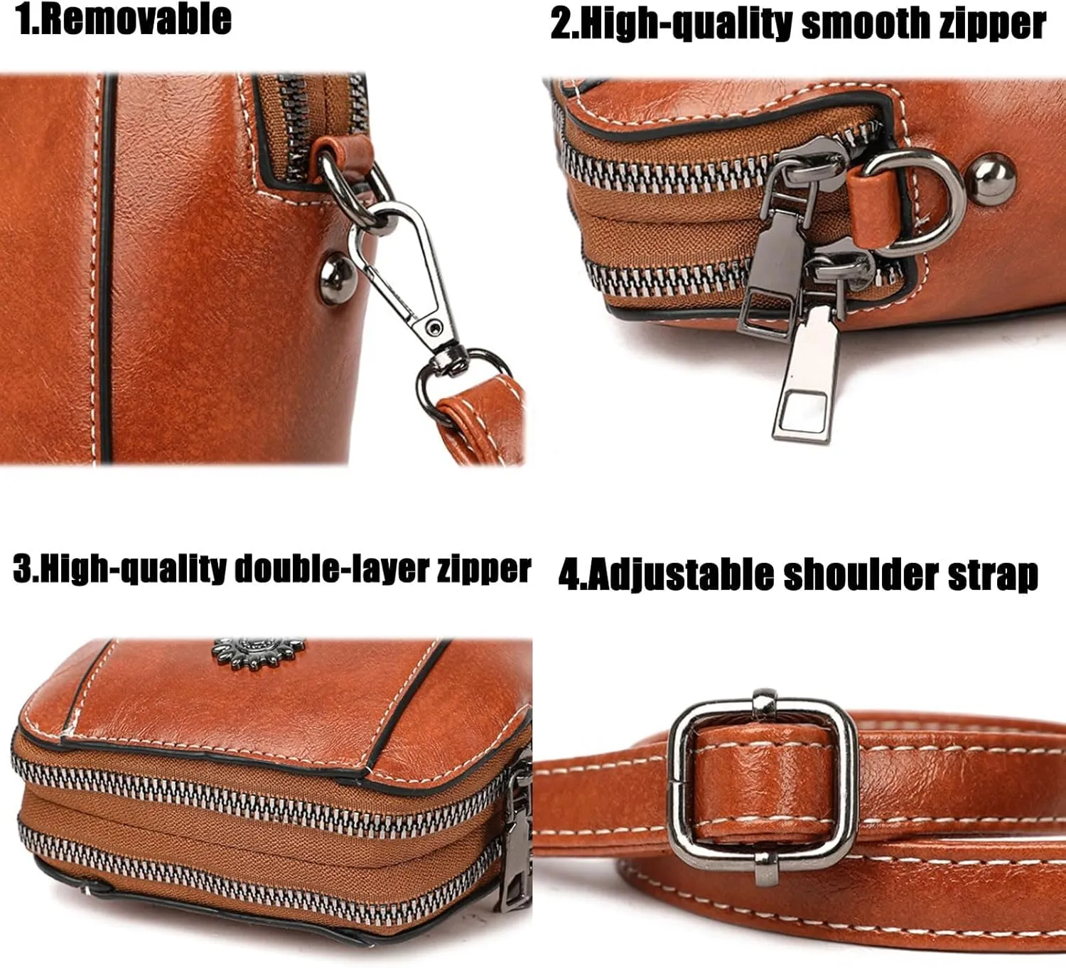 Elmyse Crossbody Bag Leather,Retro All-Match Vertical Cellphone Bag,Mini Shoulder cell phone Crossbody Bag for Women