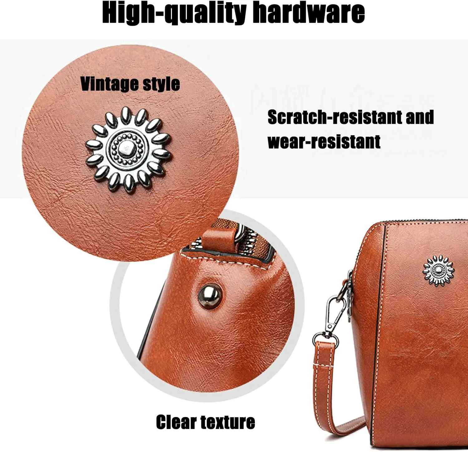 Elmyse Crossbody Bag Leather,Retro All-Match Vertical Cellphone Bag,Mini Shoulder cell phone Crossbody Bag for Women