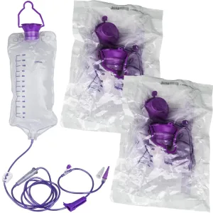 Enteral Delivery Gravity Bag Set, 1200ML Gravity Feeding Bag, Disposable Enteral Nutrition Bag, Large Bore - Health Care Aids