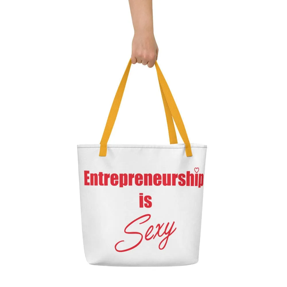 Entrepreneurship is Sexy All-Over Print Large Tote Bag