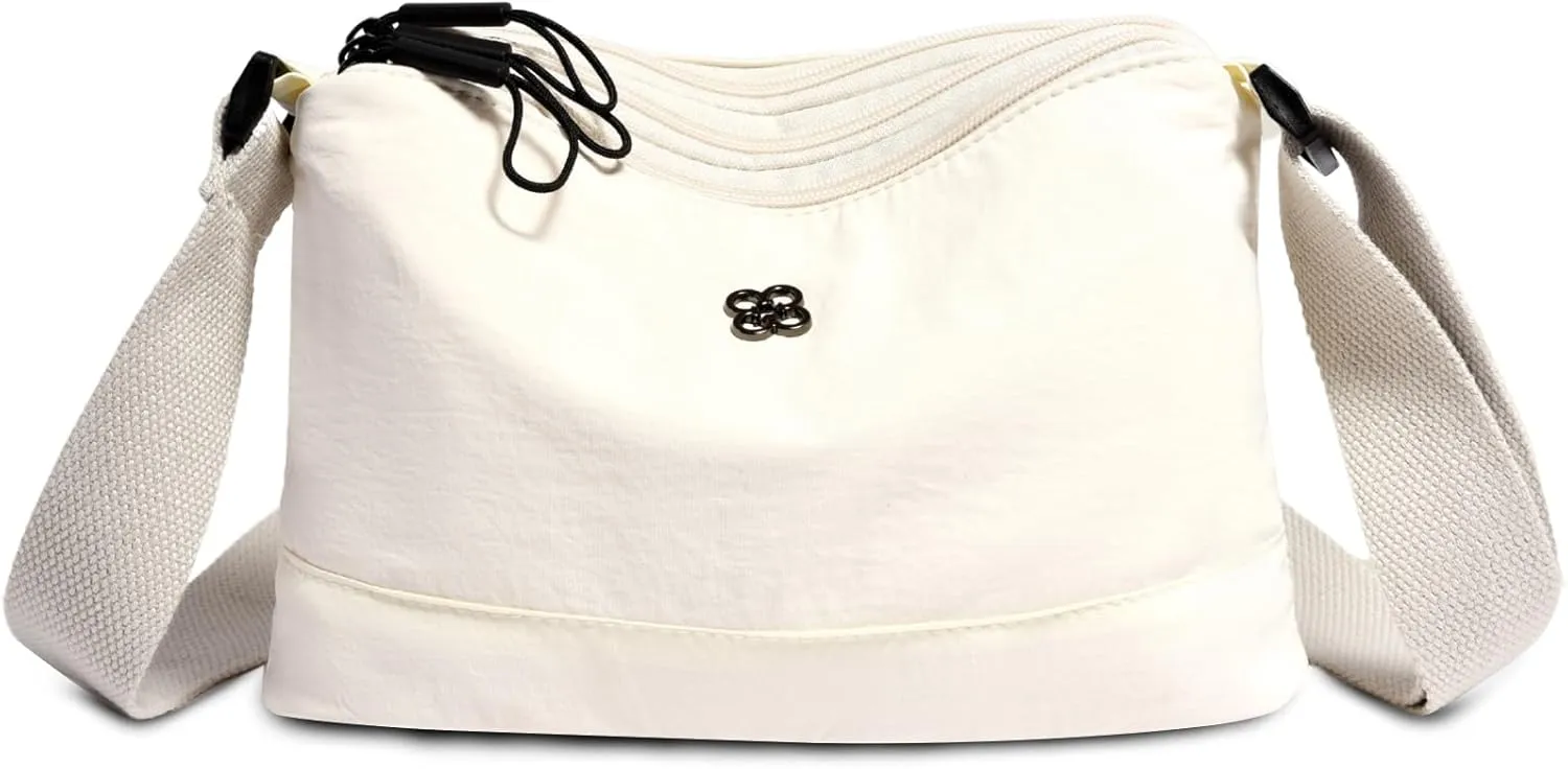 Eslcorri Crossbody Bags for Women, Small Shoulder Bag Nylon Simple Purse with Zipper, Lightweight Casual Simple Purse