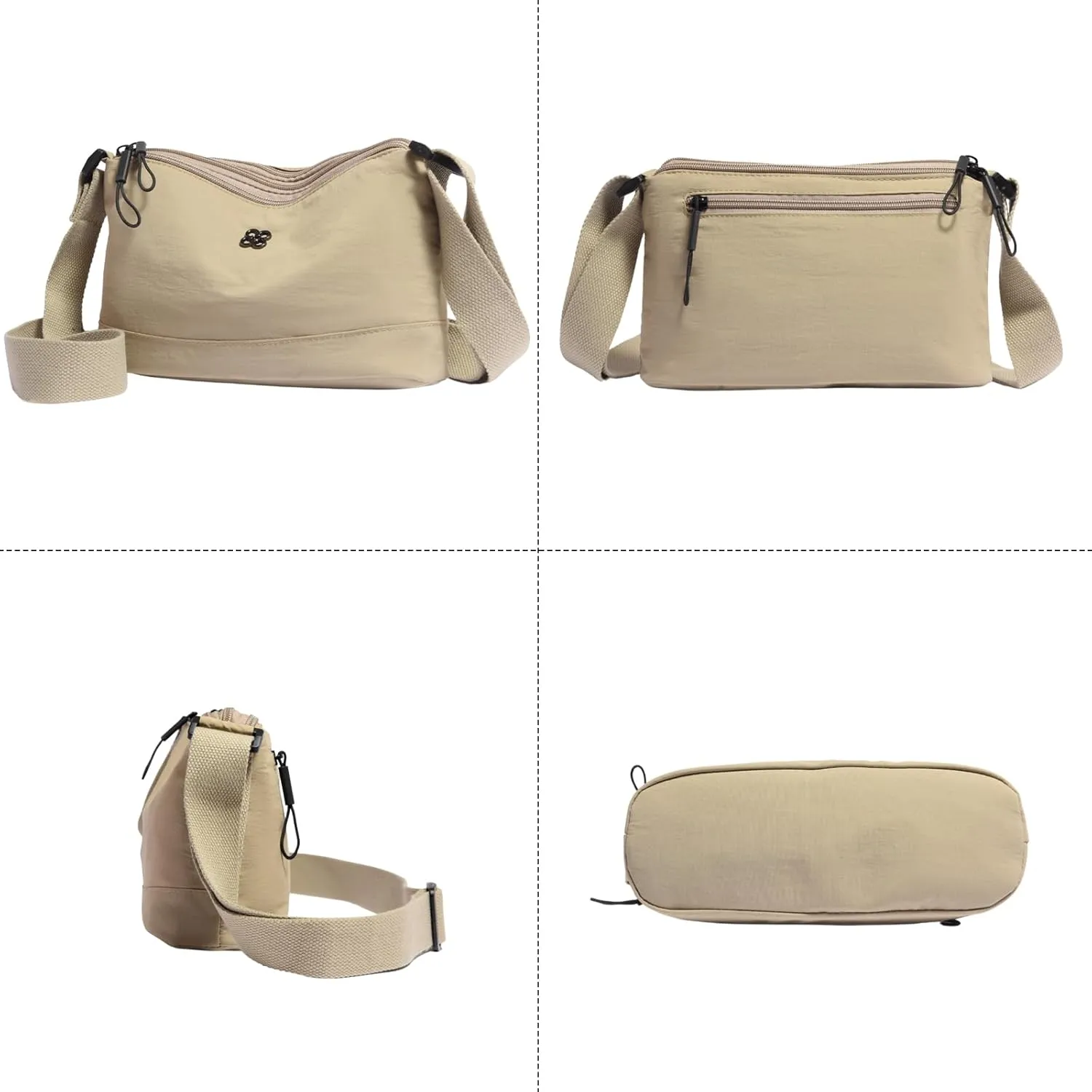 Eslcorri Crossbody Bags for Women, Small Shoulder Bag Nylon Simple Purse with Zipper, Lightweight Casual Simple Purse