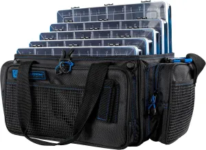 Evolution Outdoor Drift Series Topless Horizontal Tackle Bag – Outdoor Rucksack w/ 5 Fishing Tackle Trays, Padded Handle and Shoulder Strap, Plier Holster, Tackle Carrying Case