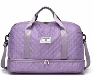 Expandable Travel Duffel Bag with Wet & Dry Separation - Lightweight Foldable Gym Bag for Men & Women, Multi-Color Sports Tote for Travel, Gym, and Weekend Trips (purple)