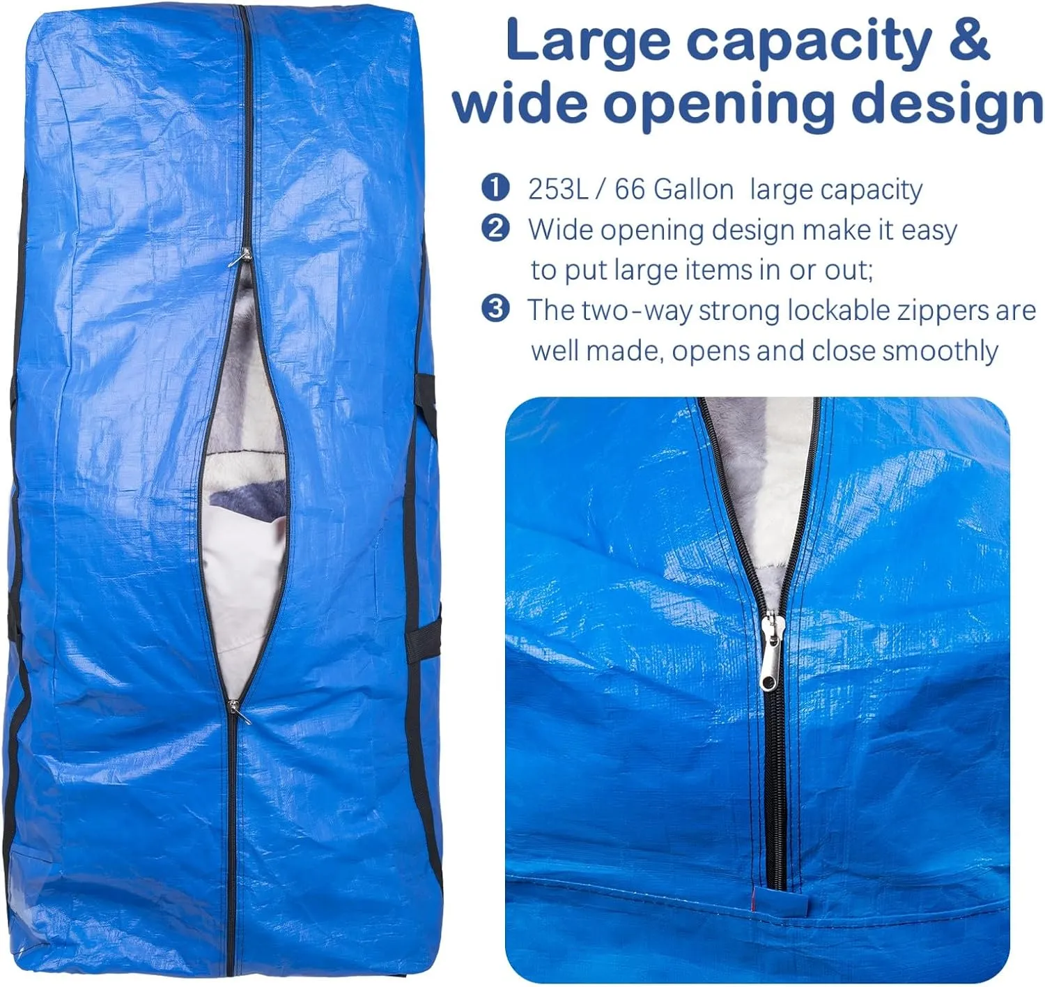 Extra Large Moving Bags Huge Storage Bags Big Foldable Duffle Bag for College Dorm House Moving Large Item Storage and More (Blue 1 pack)