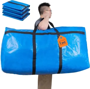 Extra Large Moving Bags Huge Storage Bags Big Foldable Duffle Bag for College Dorm House Moving Large Item Storage and More (Blue 1 pack)