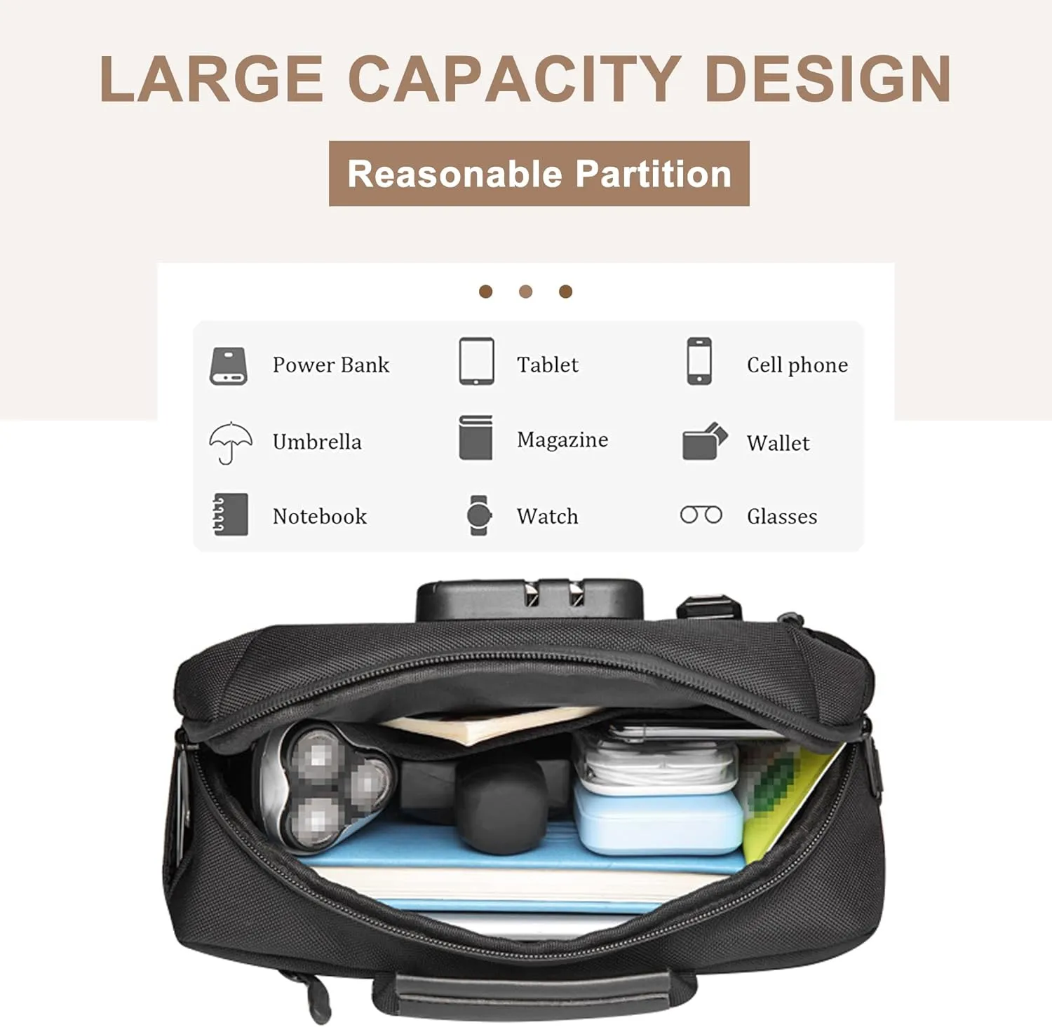 Fanny Pack for Men, Oxford Cloth Shoulder Bag Waist Bag and Hip Bum Bag with USB Charging Port & Anti-Theft (Blue)