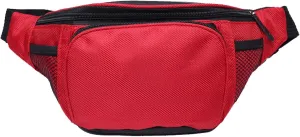 Fanny Pack For Men Women Nylon Zipper Waist Crossbody Waterproof Bag (Red)