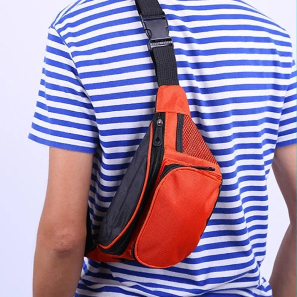 Fanny Pack For Men Women Nylon Zipper Waist Crossbody Waterproof Bag (Red)