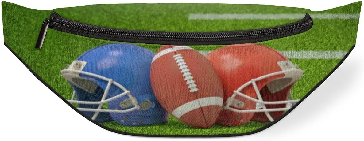 Fanny Pack for Women Men Waist Pack America Football Helmets Crossbody Bag with Adjustable Straps for Hiking Running Walking Travel Cycling