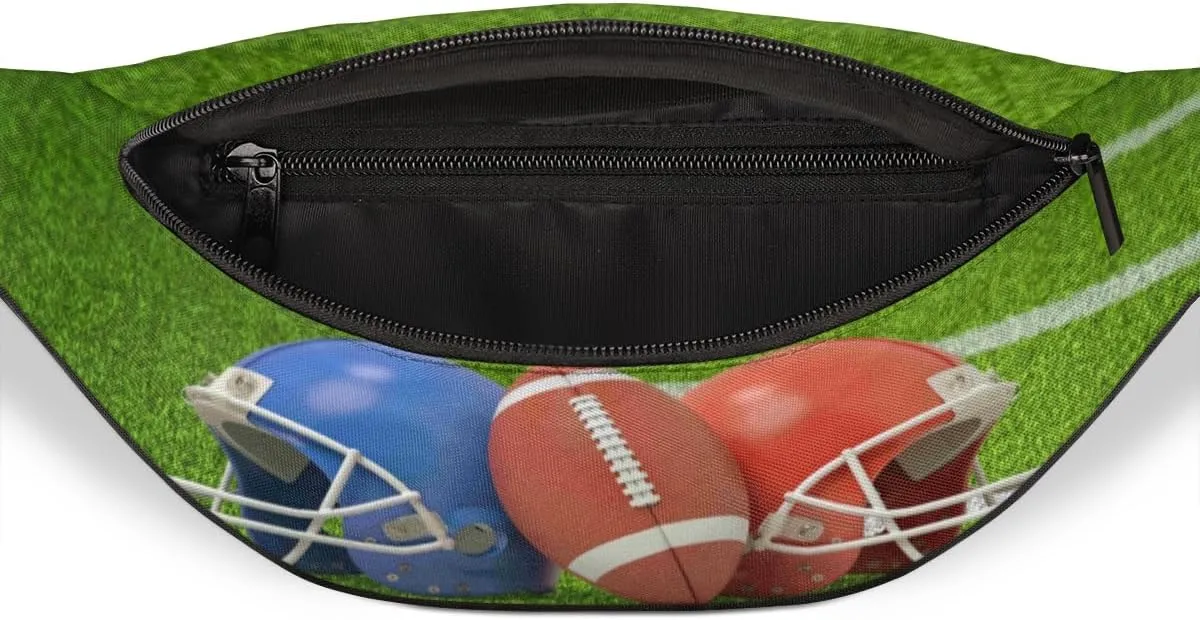 Fanny Pack for Women Men Waist Pack America Football Helmets Crossbody Bag with Adjustable Straps for Hiking Running Walking Travel Cycling