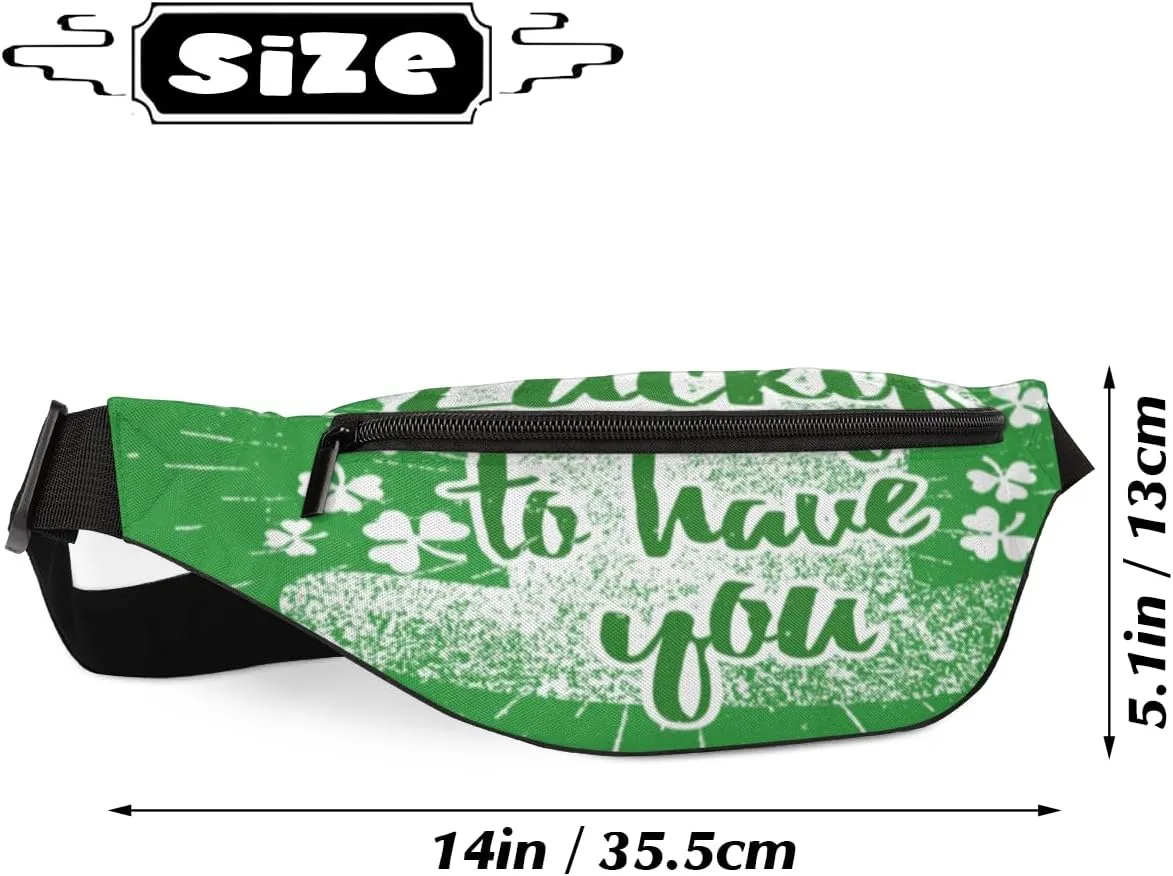 Fanny Pack for Women Men Waist Pack St. Patrick's Day Crossbody Bag with Adjustable Straps for Hiking Running Walking Travel Cycling