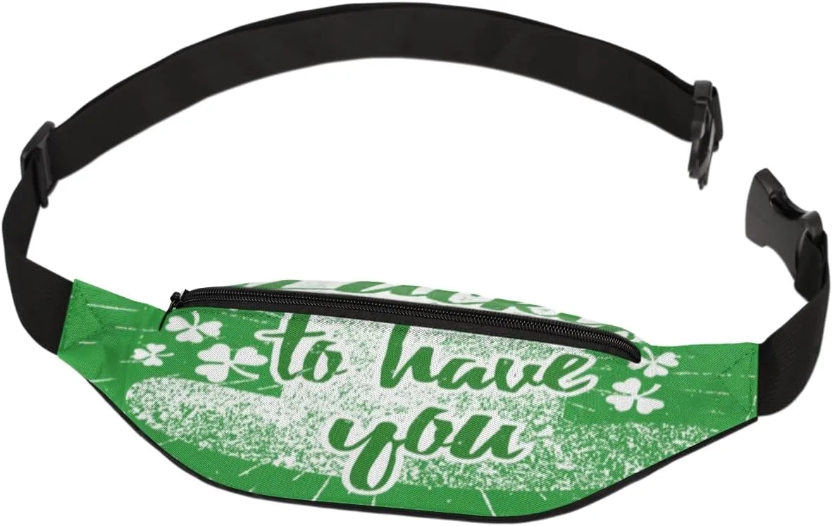 Fanny Pack for Women Men Waist Pack St. Patrick's Day Crossbody Bag with Adjustable Straps for Hiking Running Walking Travel Cycling