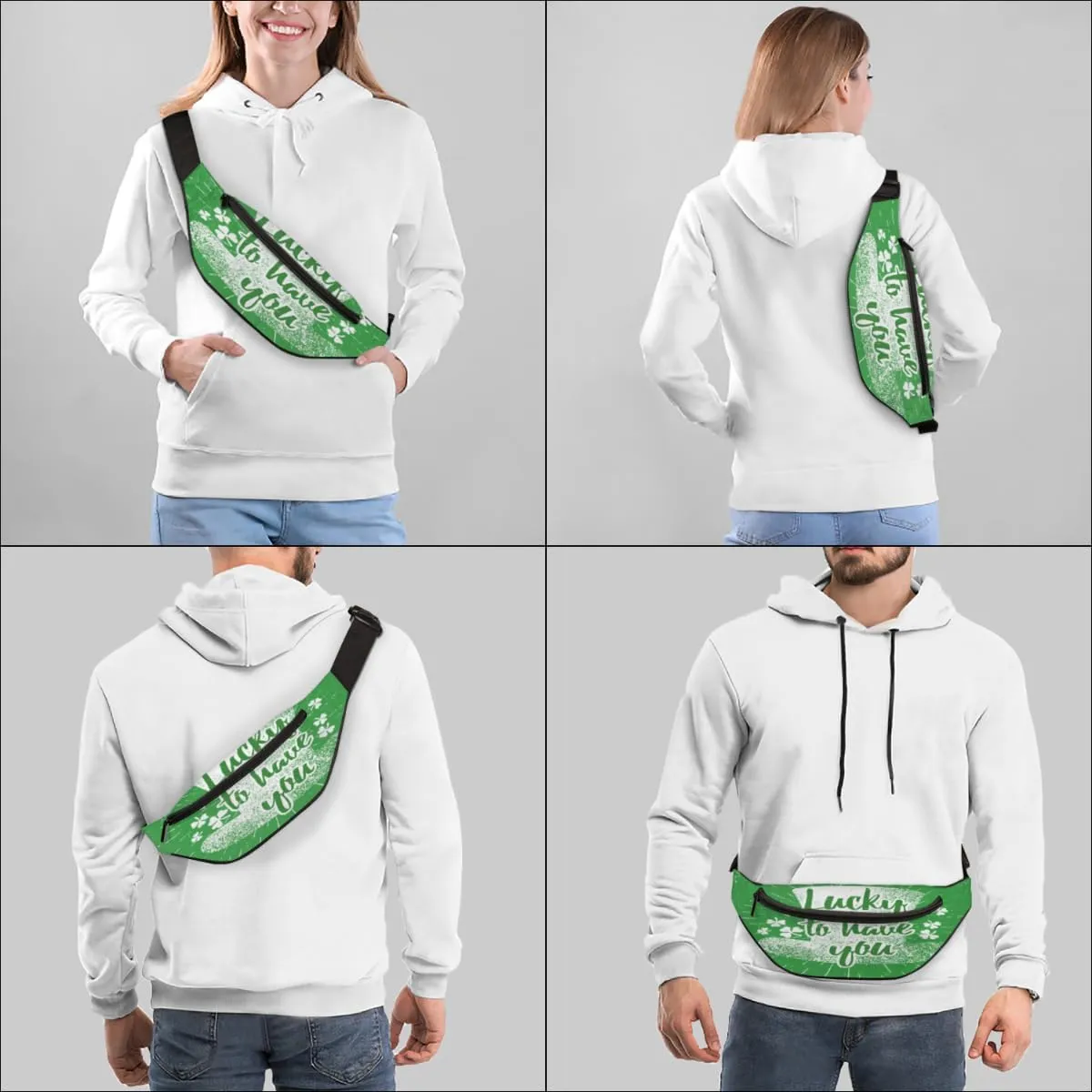 Fanny Pack for Women Men Waist Pack St. Patrick's Day Crossbody Bag with Adjustable Straps for Hiking Running Walking Travel Cycling