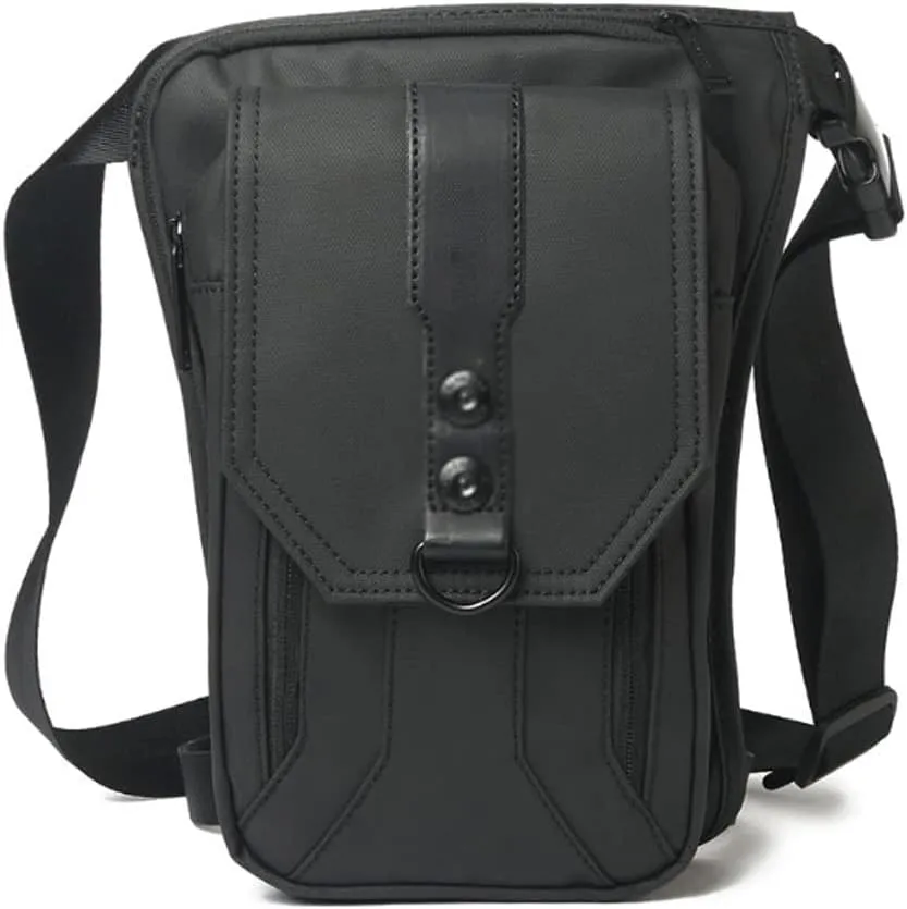Fanny pack Men's Waist Bag Oxford Waterproof Leg Shoulder Bag Travel Motorcycle Chest Pocket Waist Bag Wallet(Black)