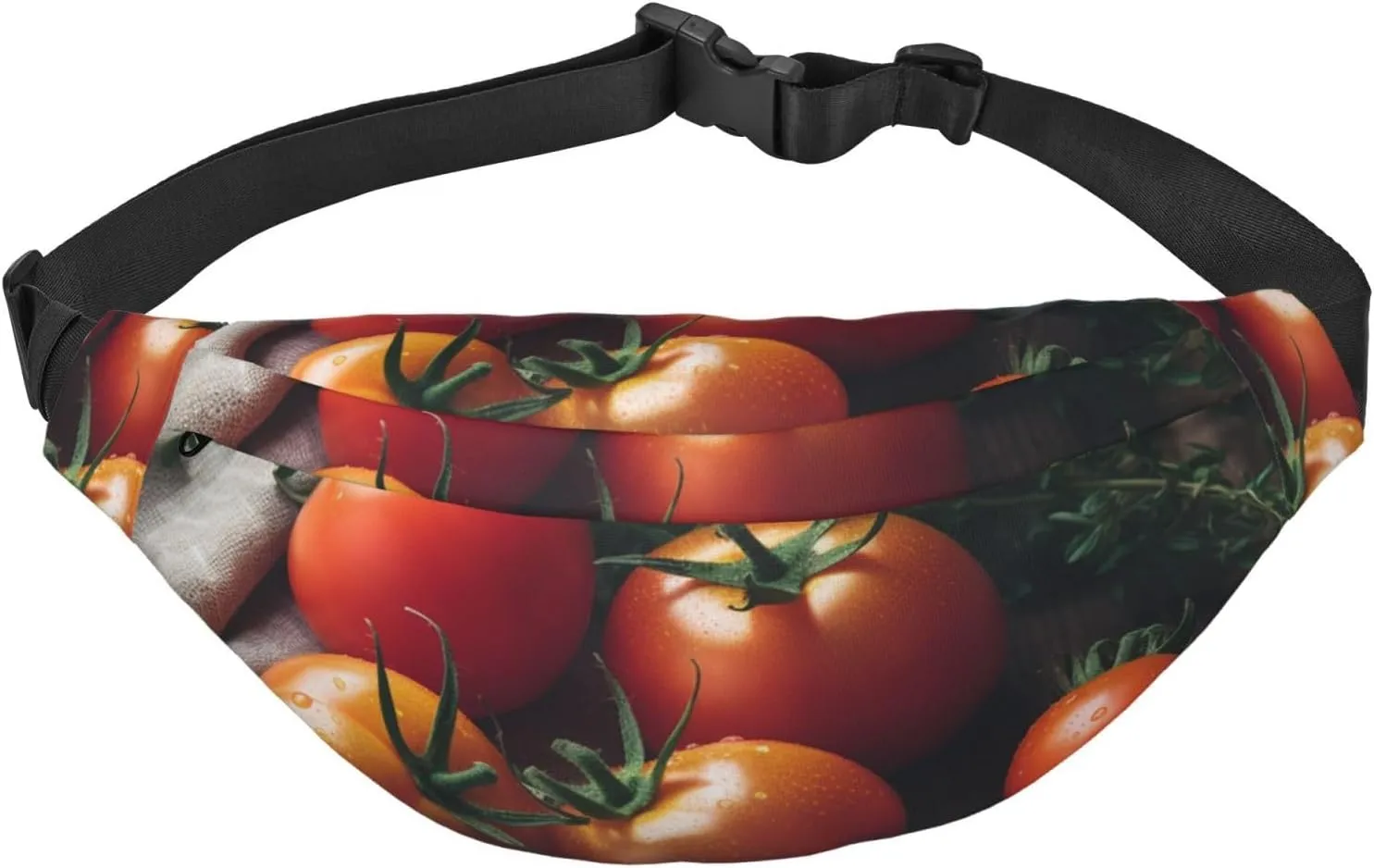 Fanny Pack Tomatoes On Wood Table Waist Pack For Women Men Waterproof Belt Bag With Adjustable Belt Casual Crossbody Bag Travel Waist Bag For Sports Running Cycling
