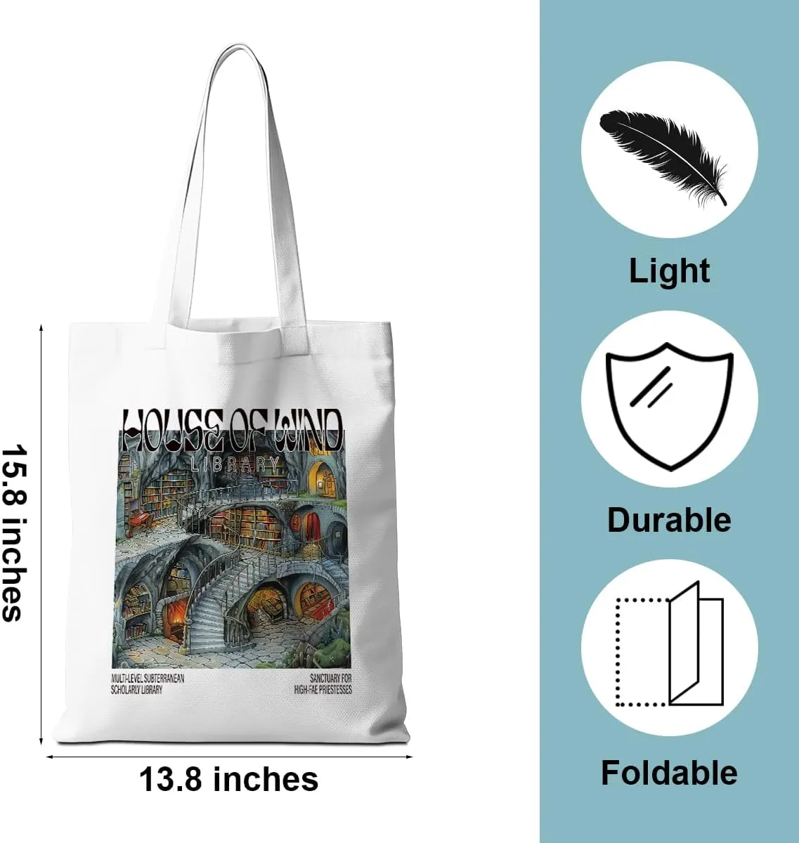 Fantasy Dragon Tote Bag Fantasy Books Weekender Bag Shopping Bags Book Lovers Gifts for Shopping Travelling Vacation