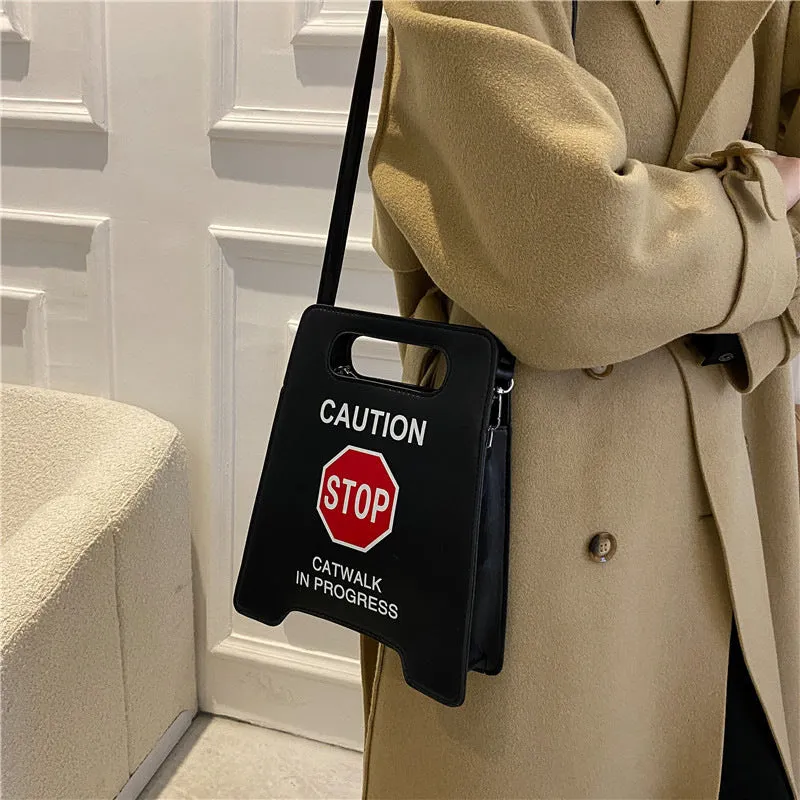 Fashion Creative Spoof Personality Stop Sign Bags