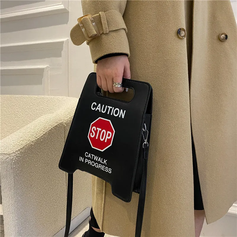 Fashion Creative Spoof Personality Stop Sign Bags