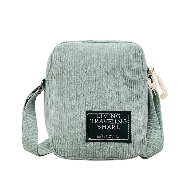 Fashion Stylish Korean Style Simple Corduroy Shoulder Bags
