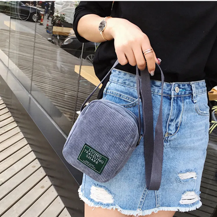 Fashion Stylish Korean Style Simple Corduroy Shoulder Bags