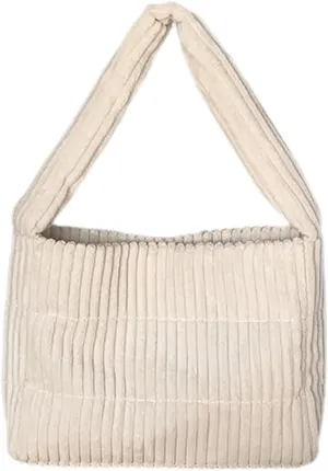 Fashionable Corduroy Handbag for Professionals and Trendsetters Multipurpose Solid Color Large Capacity Shoulder Bag