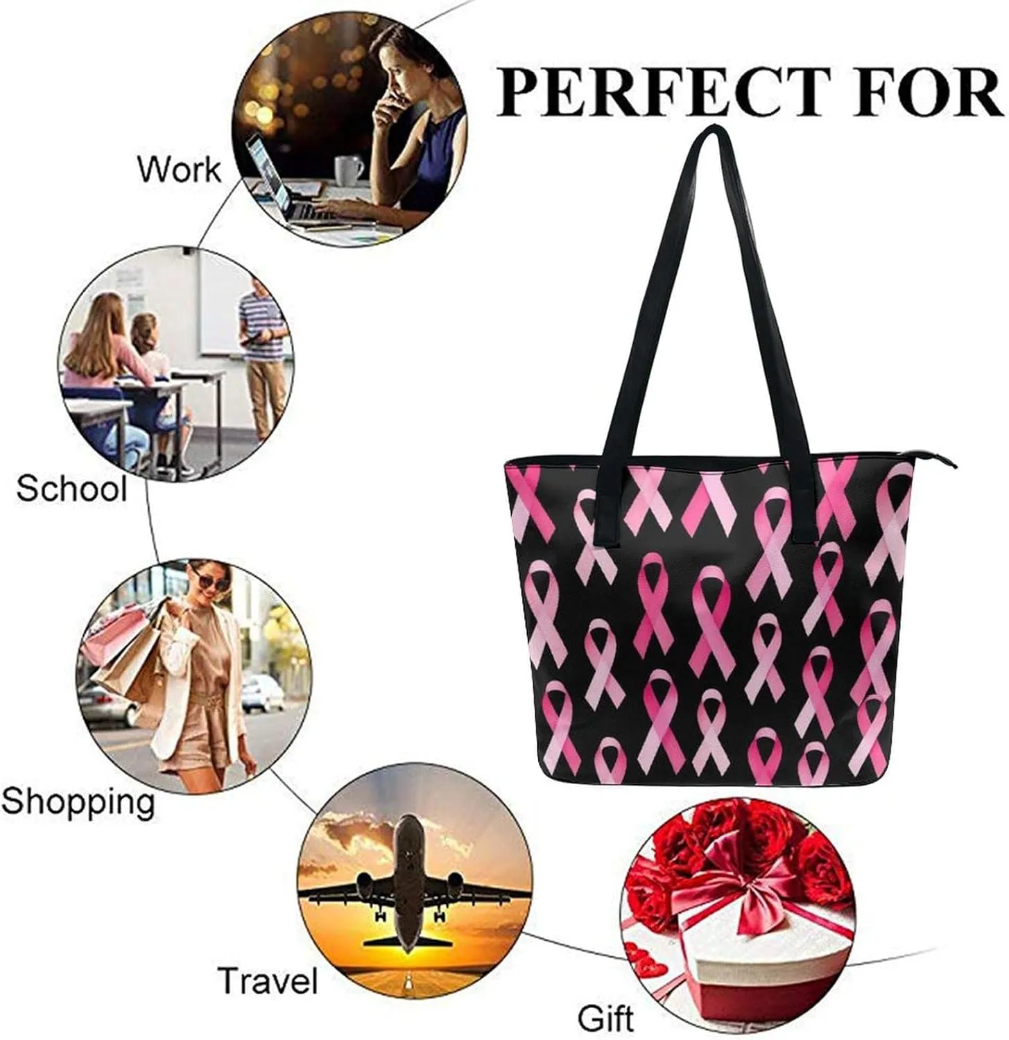 Fashionable Laptop Tote Bag For Women & Men, Large Work Commuter Bag