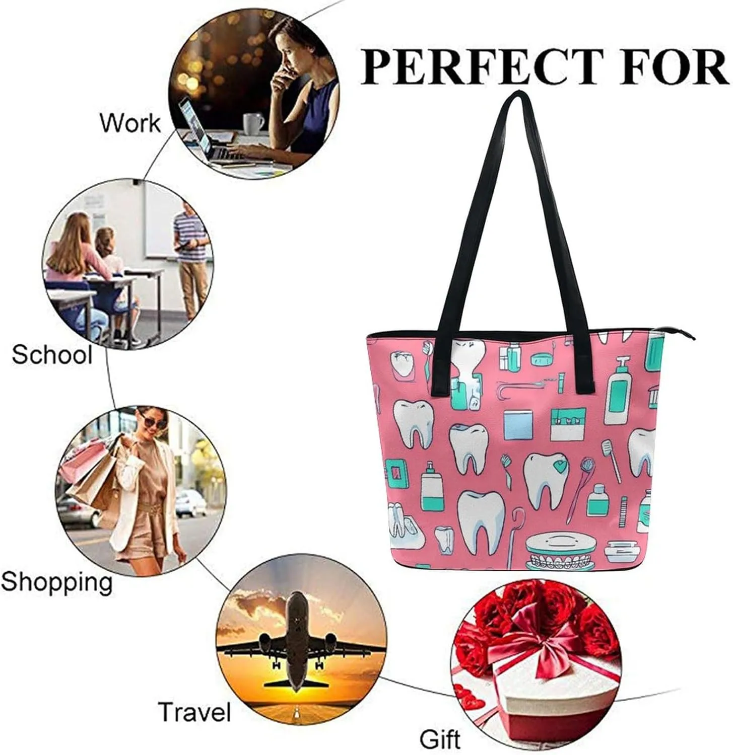 Fashionable Laptop Tote Bag For Women & Men, Large Work Commuter Bag