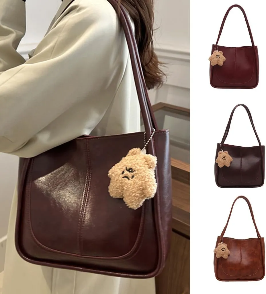 Fashionable Shoulder Bag for Women PU Leather Underarm Bags Casual Handbag with Spacious Space for Daily Essential