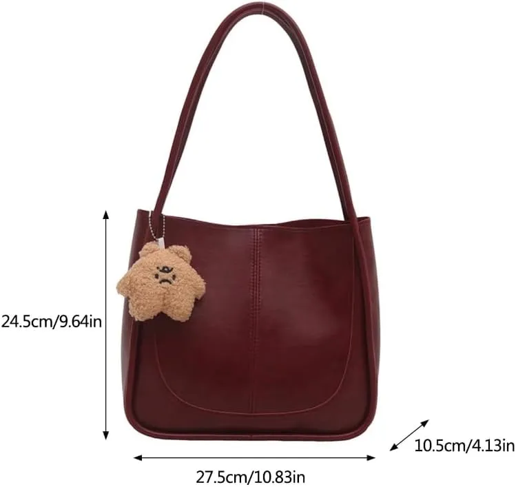 Fashionable Shoulder Bag for Women PU Leather Underarm Bags Casual Handbag with Spacious Space for Daily Essential