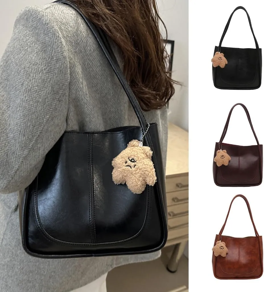 Fashionable Shoulder Bag for Women PU Leather Underarm Bags Casual Handbag with Spacious Space for Daily Essential