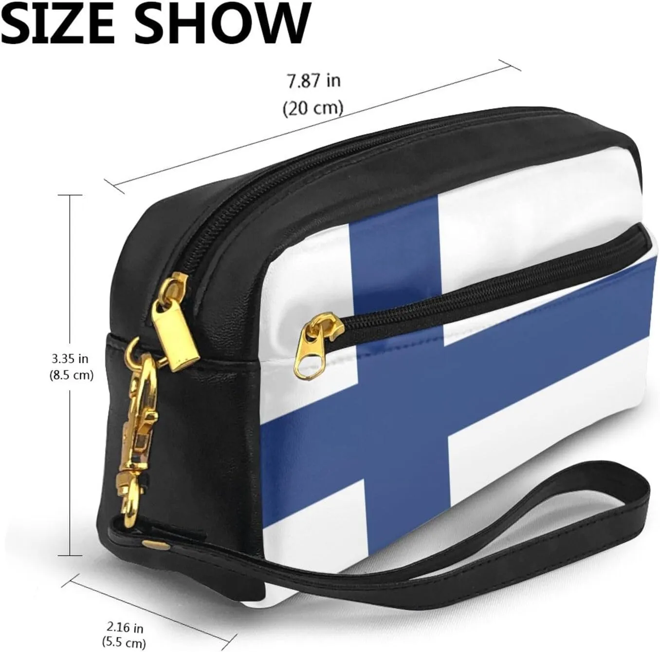 Finnish Flag Small Makeup Bag, Travel Makeup Bag, Cosmetic Bag For Women, Cosmetic Bag Durable Zipper