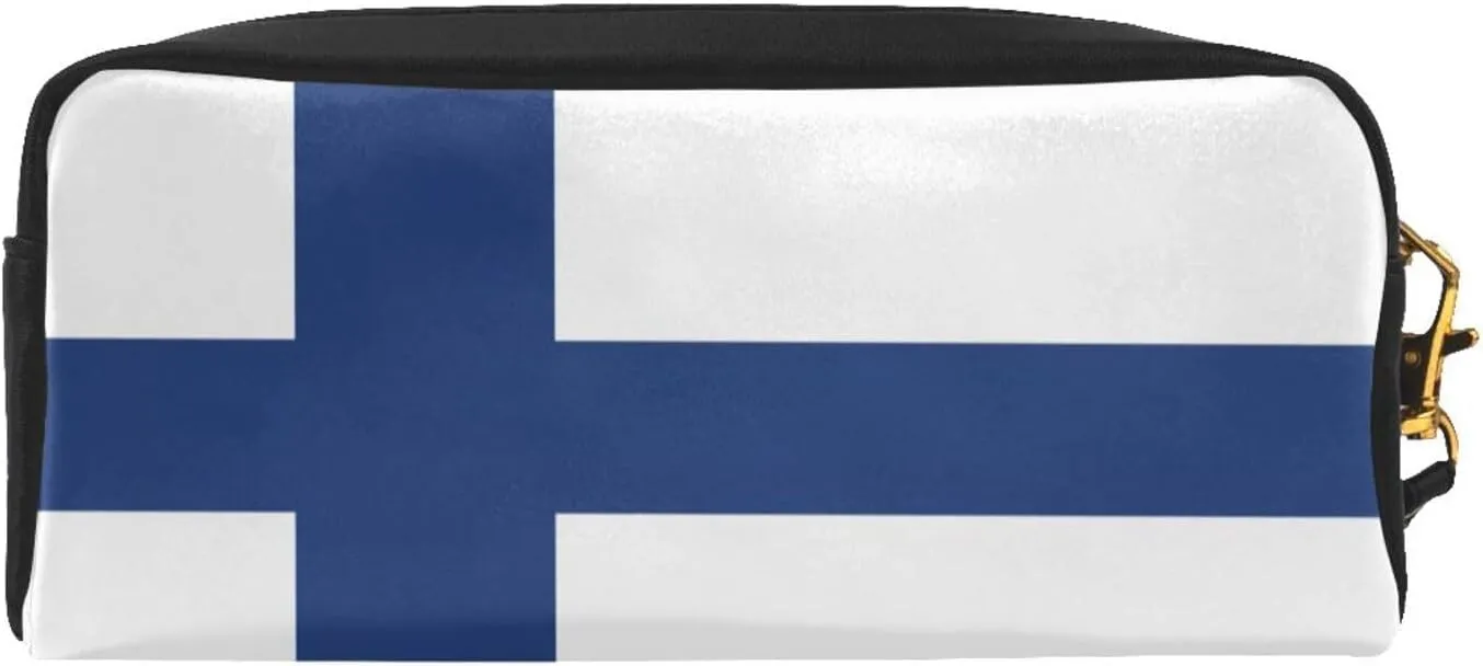 Finnish Flag Small Makeup Bag, Travel Makeup Bag, Cosmetic Bag For Women, Cosmetic Bag Durable Zipper