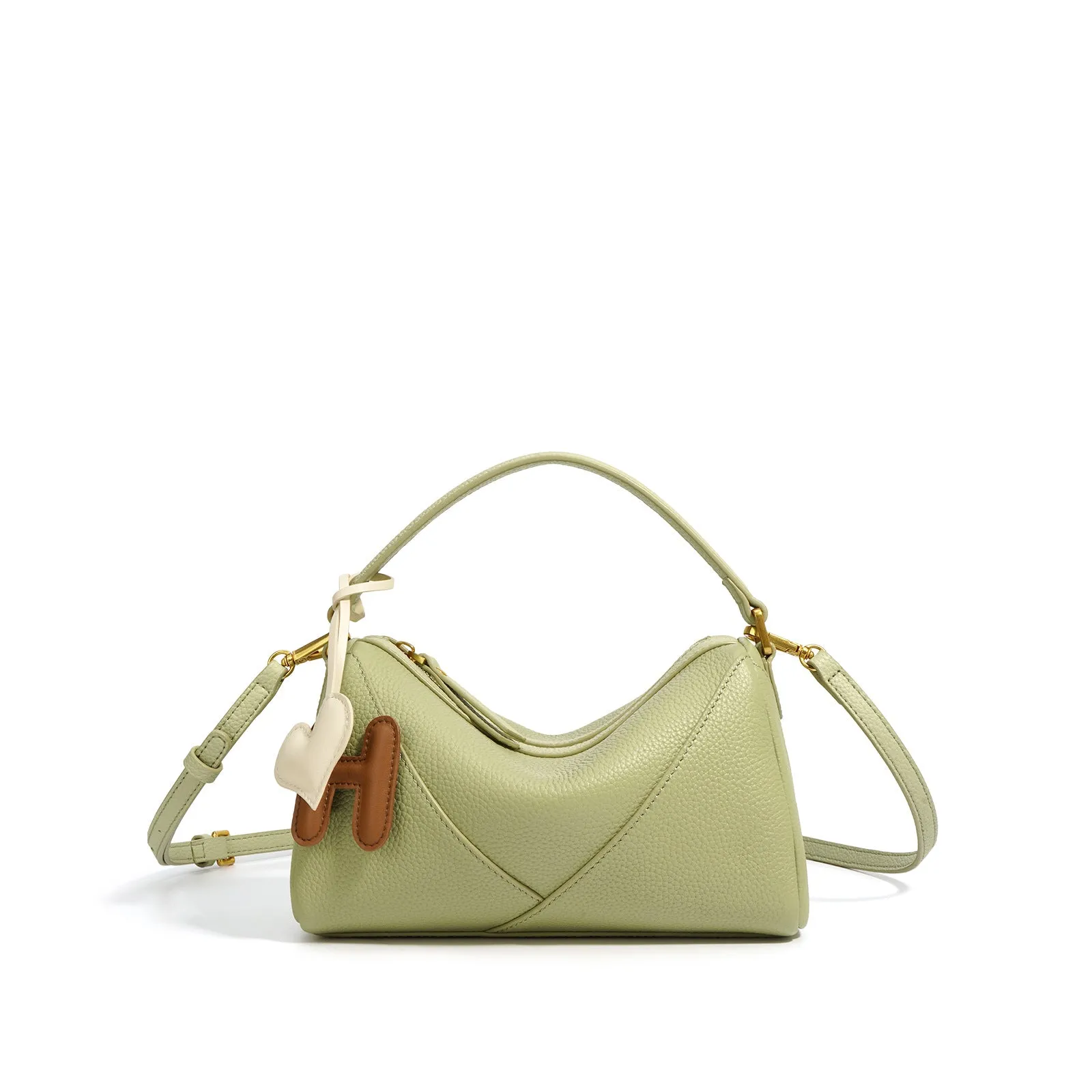 First Layer Cowhide Boston Simple Textured Crossbody Bags