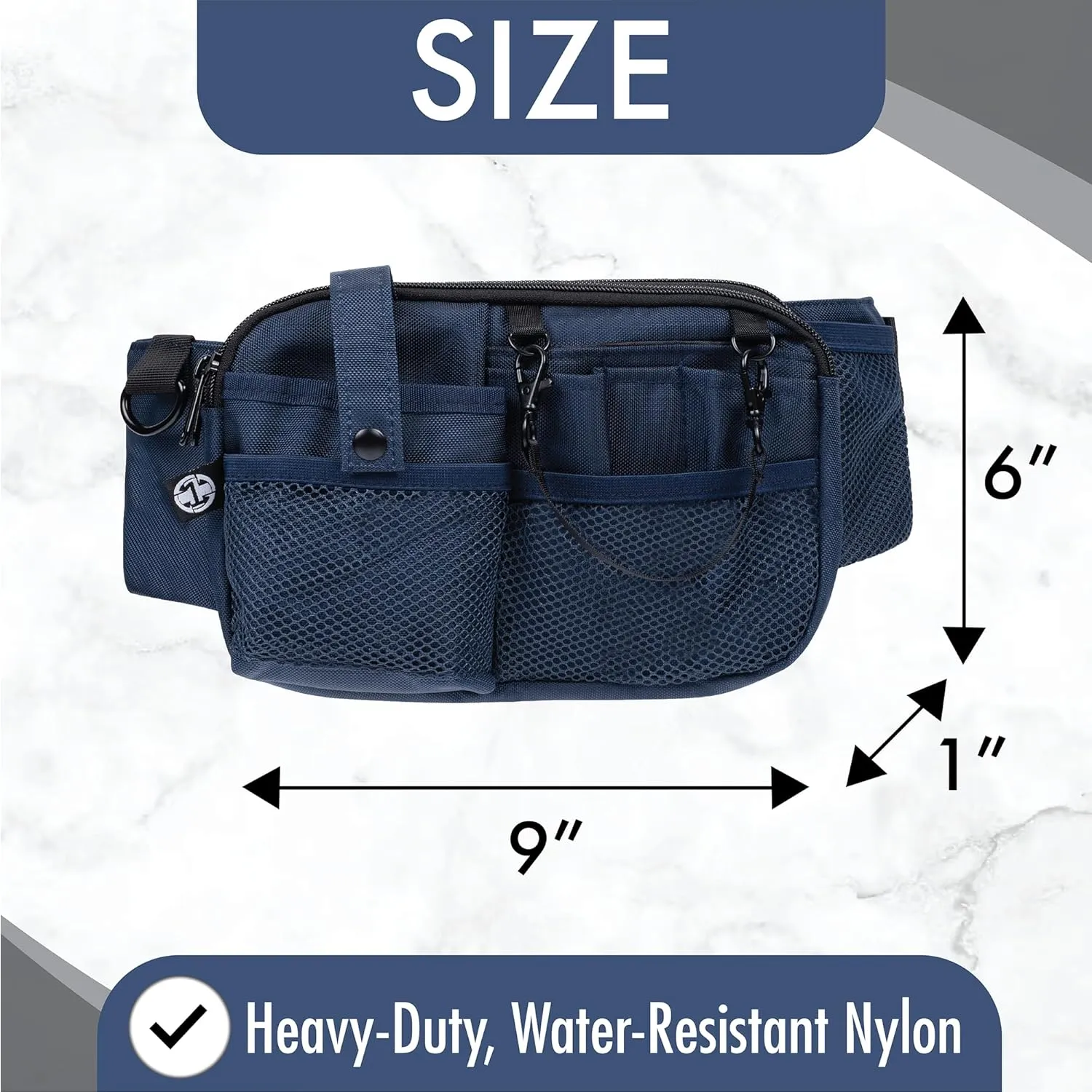 First Lifesaver Nurse Fanny Pack with Multi-Compartment and Tape Holder For Nurses and Nursing Students (Navy)