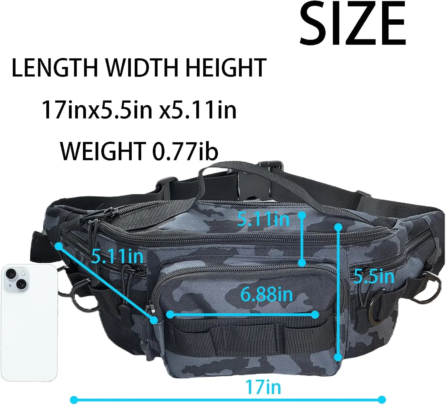 Fishing Fanny Pack for Men -Fishing Fanny Pack-Lightweight and Fishing Sling Pack