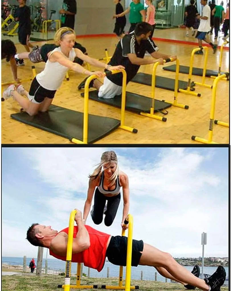 Fitness Multi-Function Horizontal Bar Parallel Bar Training Equipment Home Pull-up Device Push-up Stand Sport Equipment ，Yellow-36x61x61cm