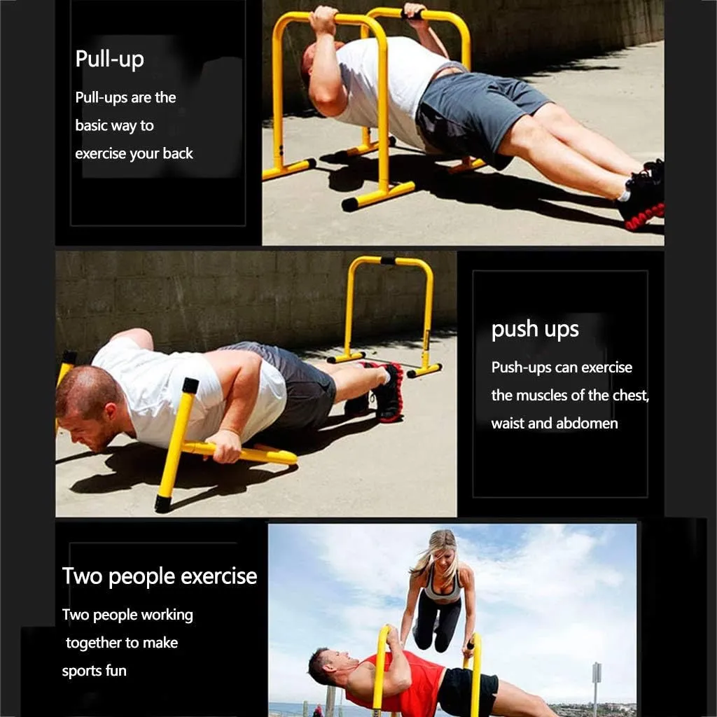 Fitness Multi-Function Horizontal Bar Parallel Bar Training Equipment Home Pull-up Device Push-up Stand Sport Equipment ，Yellow-36x61x61cm