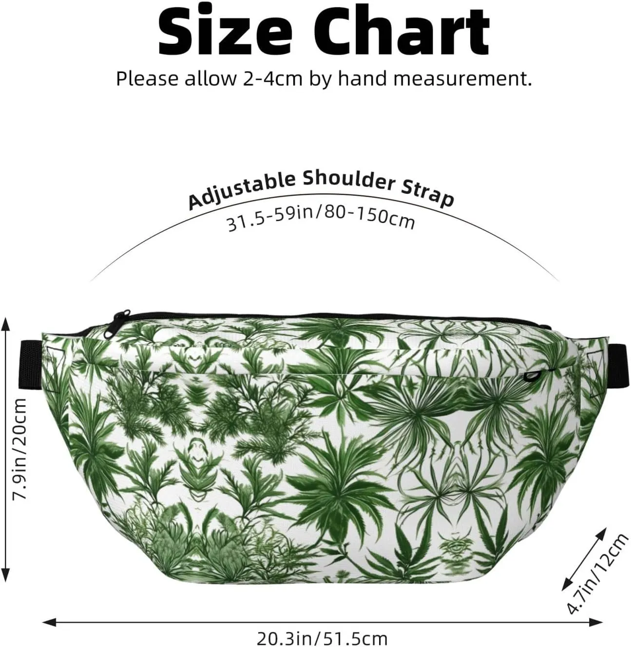 Flowering Herbs and Herbaceous Plants Fanny Pack Crossbody Sling Bag â€“ Zipper Pockets for Travel, Hiking, Cycling, Workouts, and Everyday Use
