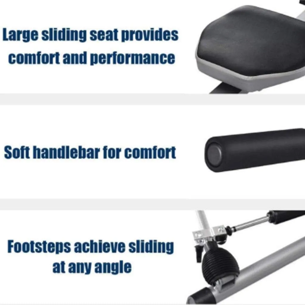 Foldable Rower, Household Hydraulic Rowing Machine, Indoor Multi-Function Rowing Machine, Abdominal Fitness Exercise Sports Equipment
