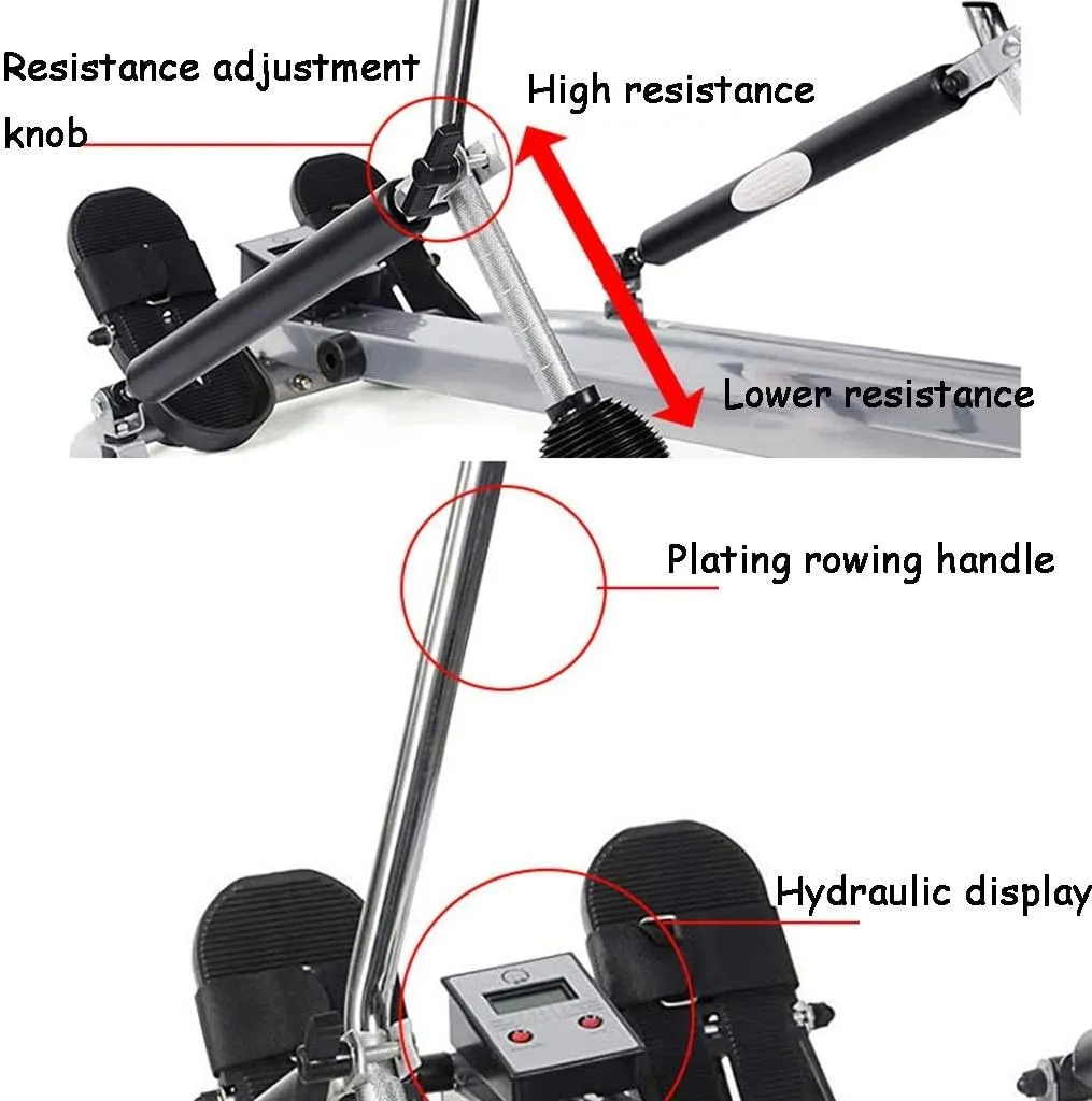 Foldable Rower, Household Hydraulic Rowing Machine, Indoor Multi-Function Rowing Machine, Abdominal Fitness Exercise Sports Equipment