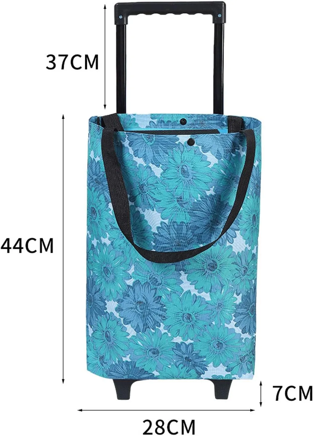 Foldable Shopping Bag with Wheels,Collapsible Shopping Trolley,Waterproof,with Wheels and Telescoping Handle,Foldable,Strong Bearing Capacity Large Capacity 1004