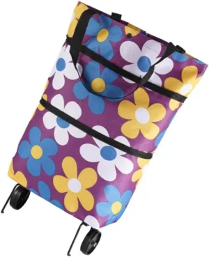 Foldable Shopping Cart Bag Easy to Carry for Business School Church Shopping